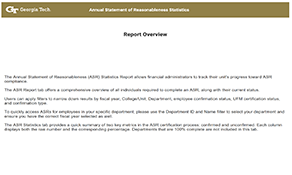 Annual Statement of Reasonableness ASR Statistics