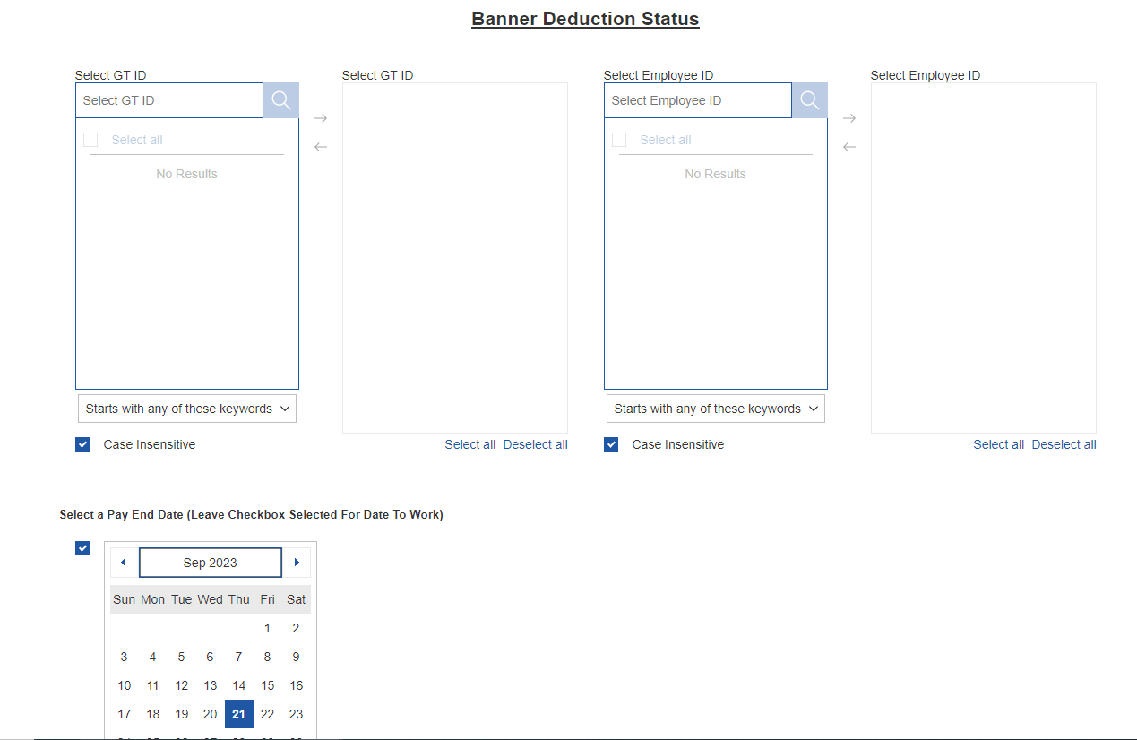 Banner Deduction Status