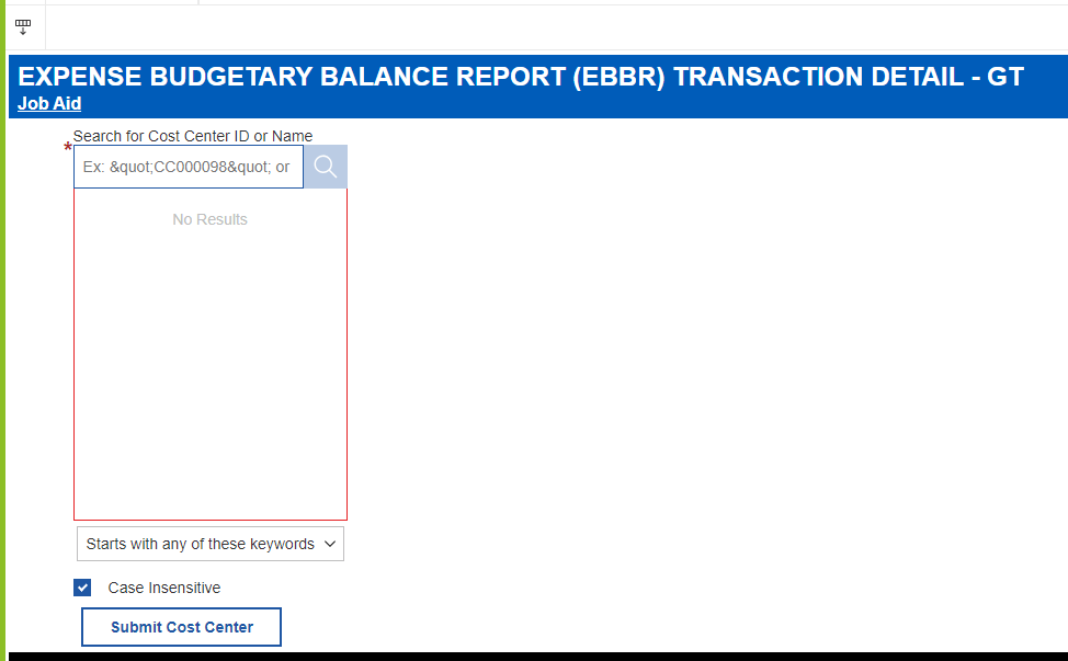 Expense Budgetary Balance