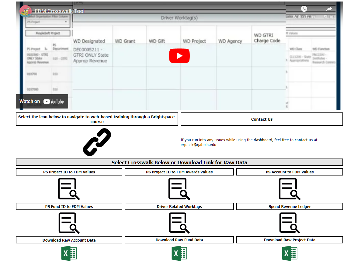 FDM Crosswalk Tool