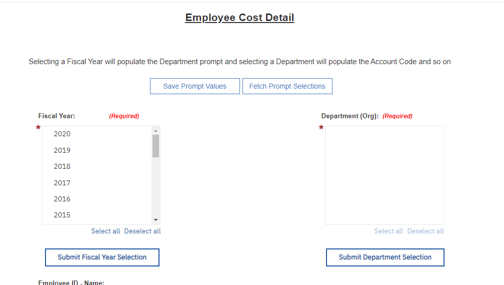 Employee Cost Detail