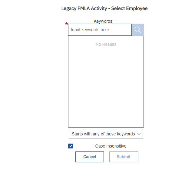 Legacy FMLA Activity