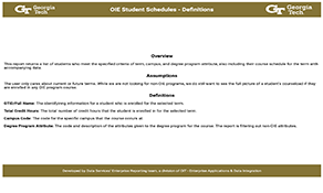 OIE Student Schedule