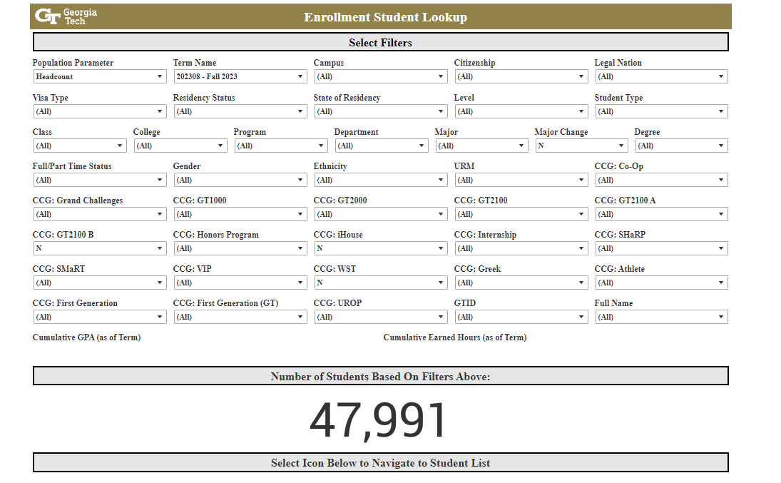 Enrollment Student Lookup